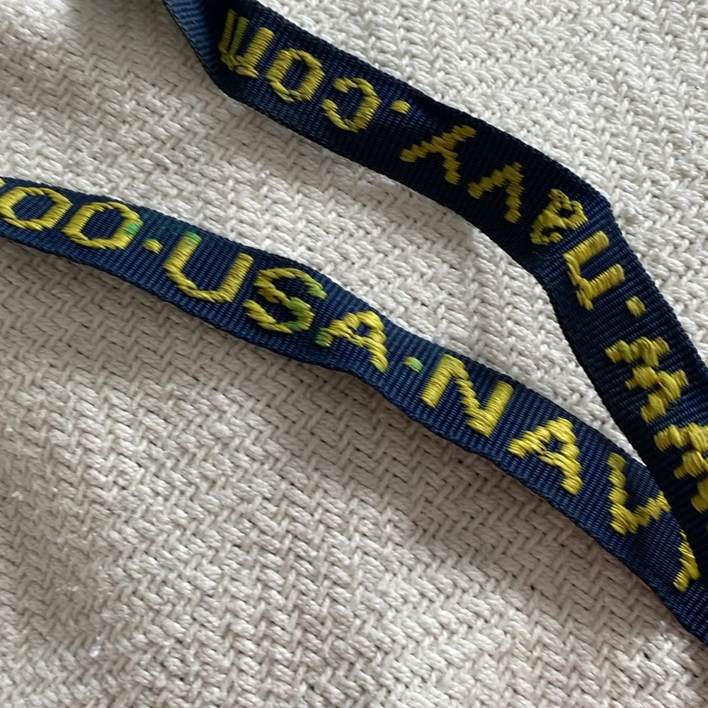 Vintage US NAVY navy and yellow lanyard